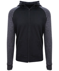 AWDis Cool Contrast Zoodie - Black/Black Slate Melange