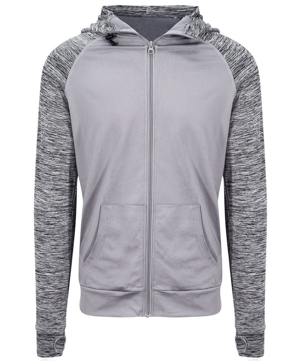 AWDis Cool Contrast Zoodie - Grey/Grey Melange