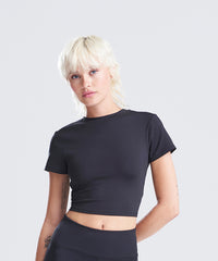 AWDis Women’s Recycled Cropped T - Jet Black*