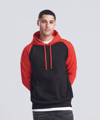 AWDis Baseball Hoodie - Charcoal/Jet Black
