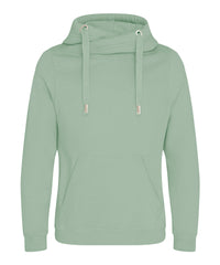 AWDis Cross Neck Hoodie - Dusty Green