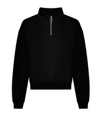 AWDis Women's Cropped ¼-zip Sweat - Deep Black