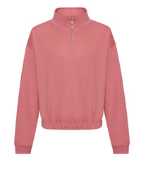 AWDis Women's Cropped ¼-zip Sweat - Dusty Rose