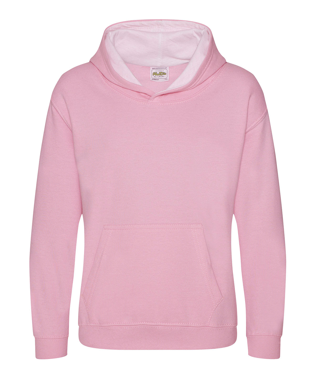 AWDis Kids Varsity Hoodie - Baby Pink/Arctic White