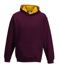 AWDis Kids Varsity Hoodie - Burgundy/Gold