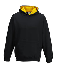 AWDis Kids Varsity Hoodie - Jet Black/Gold