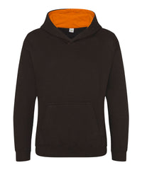 AWDis Kids Varsity Hoodie - Jet Black/Orange Crush