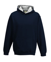 AWDis Kids Varsity Hoodie - New French Navy/Heather Grey