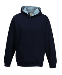 AWDis Kids Varsity Hoodie - New French Navy/Sky Blue