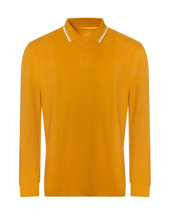 Awdisjustpolos Long Sleeve Tipped 100 Polo - Mustard/White