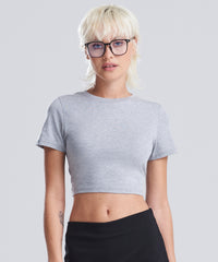 Awdisjustts Women's Triblend Cropped T - Heather Black