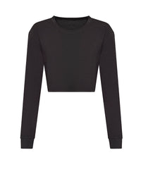 Awdisjustts Women's Long Sleeve Cropped T - Heather Black