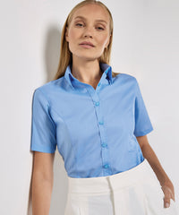 Kustom Kit Business Blouse Short-sleeved (tailored Fit) - Black*