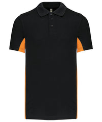 Kariban Flags Short Sleeve Bi-colour Polo Shirt - Black/Lime