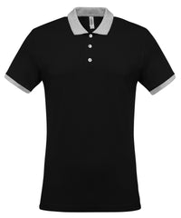 Kariban Two-tone Piqué Polo Shirt - Black/Oxford Grey