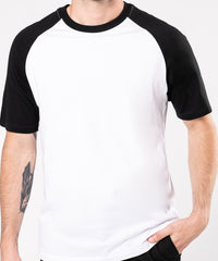 Kariban Baseball Short-sleeved Two-tone T-shirt - Black/Red