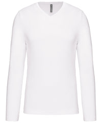 Kariban Men's Long-sleeved V-neck T-shirt - Black