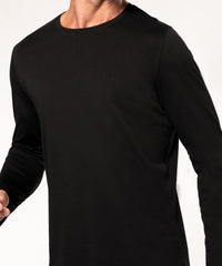 Kariban Men's Long-sleeved Crew Neck T-shirt - Black