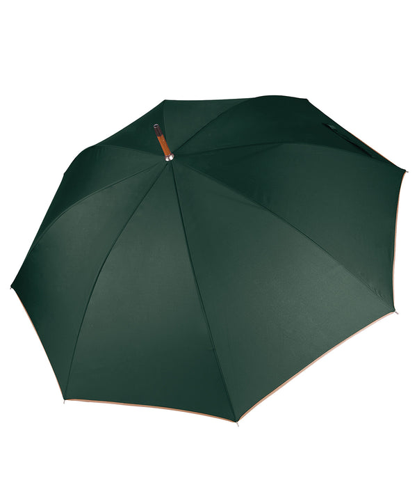 Kimood Auto Open Wooden Umbrella - Bottle/Beige