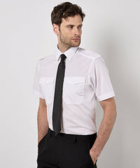 Kustom Kit Pilot Shirt Short-sleeved (tailored Fit) - White