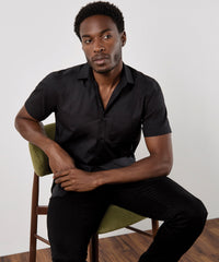 Kustom Kit Poplin Shirt Short-sleeved (tailored Fit) - Black*