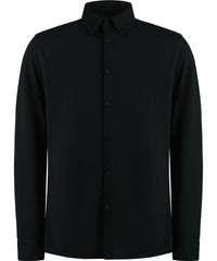 Kustom Kit Long Sleeve Superwash® 60° Piqué Shirt (tailored Fit) - Black