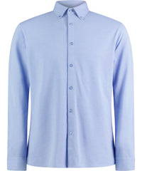 Kustom Kit Long Sleeve Superwash® 60° Piqué Shirt (tailored Fit) - Light Heather Blue
