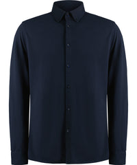 Kustom Kit Long Sleeve Superwash® 60° Piqué Shirt (tailored Fit) - Navy