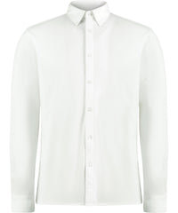 Kustom Kit Long Sleeve Superwash® 60° Piqué Shirt (tailored Fit) - White