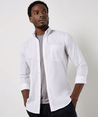 Kustom Kit Slim Fit Workwear Oxford Shirt Long-sleeved (slim Fit) - Light Blue