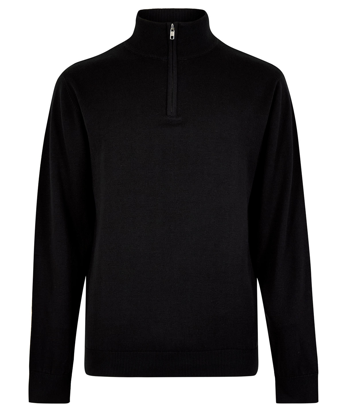 Kustom Kit Regular Fit Arundel 1/4-zip Sweater - Black