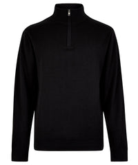 Kustom Kit Regular Fit Arundel 1/4-zip Sweater - Black