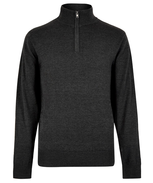 Kustom Kit Regular Fit Arundel 1/4-zip Sweater - Graphite