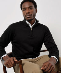 Kustom Kit Regular Fit Arundel 1/4-zip Sweater - Black