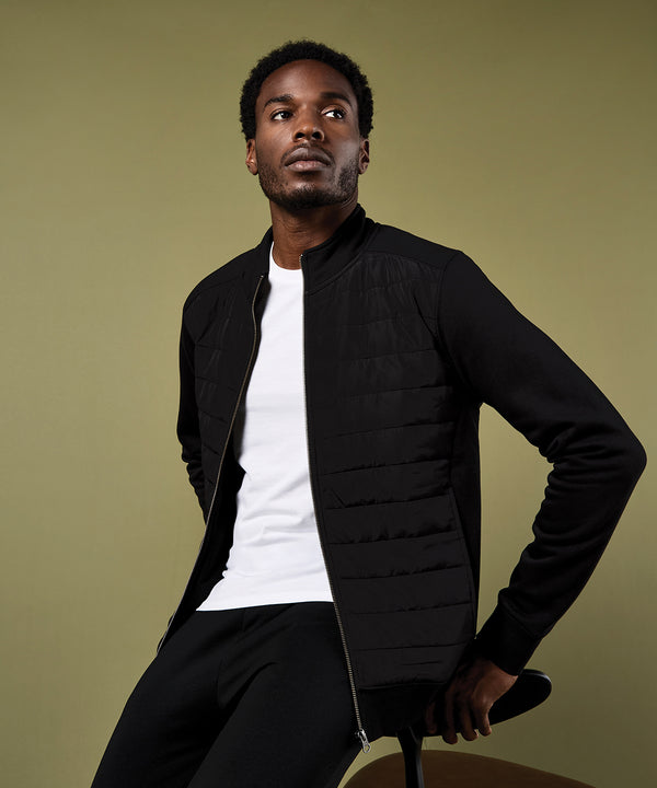 Kustom Kit Regular Fit Quilted Full-zip Sweatshirt - Black