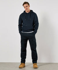 Kustom Kit Regular Fit Piqué Hoodie with Zipped Pocket - Black
