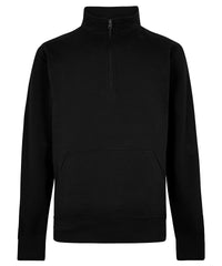 Kustom Kit Regular Fit 1/4-zip Piqué Sweatshirt - Black