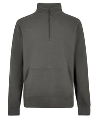 Kustom Kit Regular Fit 1/4-zip Piqué Sweatshirt - Dark Grey