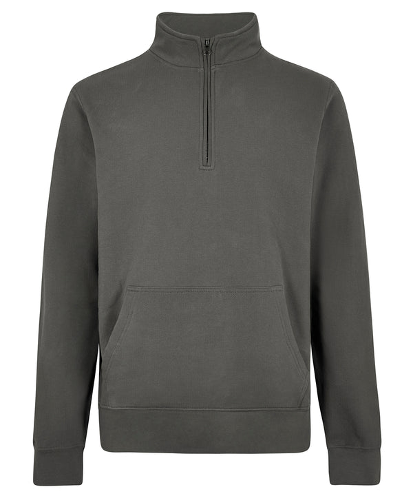 Kustom Kit Regular Fit 1/4-zip Piqué Sweatshirt - Dark Grey