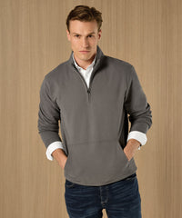 Kustom Kit Regular Fit 1/4-zip Piqué Sweatshirt - Black