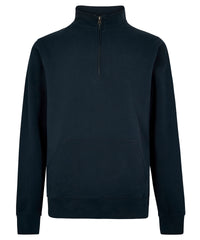 Kustom Kit Regular Fit 1/4-zip Piqué Sweatshirt - Navy
