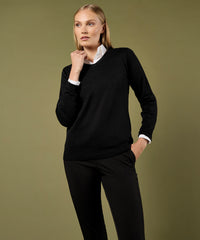 Kustom Kit Women's Arundel Sweater Long Sleeve (classic Fit) - Black