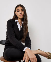 Kustom Kit Women's Arundel V-neck Cardigan Long Sleeve (classic Fit) - Black