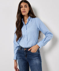 Kustom Kit Women's Workplace Oxford Blouse Long-sleeved (tailored Fit) - Black