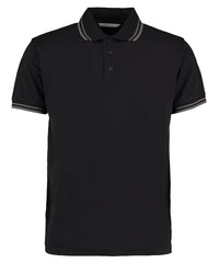Kustom Kit Tipped Collar Polo (classic Fit) - Black/Charcoal
