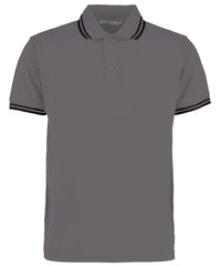 Kustom Kit Tipped Collar Polo (classic Fit) - Charcoal/Black