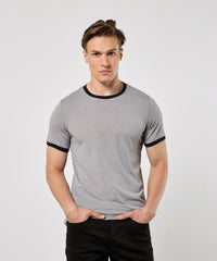 Kustom Kit Fashion Fit Ringer Tee - Black/White