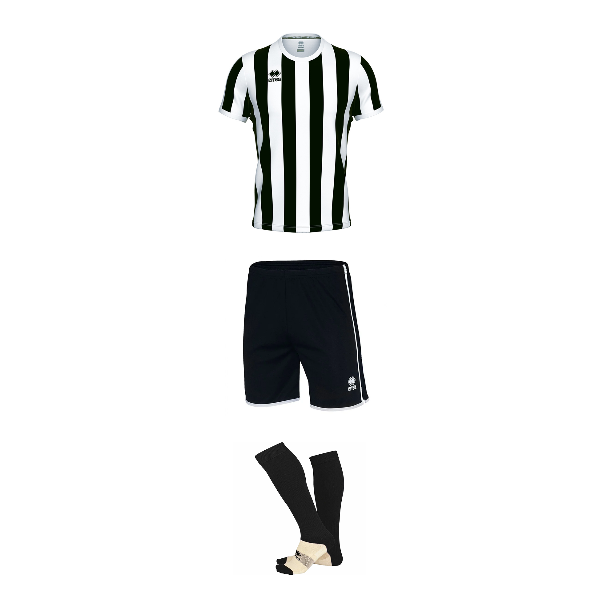 Errea Strip Shirt + Bonn Shorts + Poly Socks