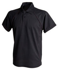 Finden & Hales Piped Performance Polo - Black/Black†