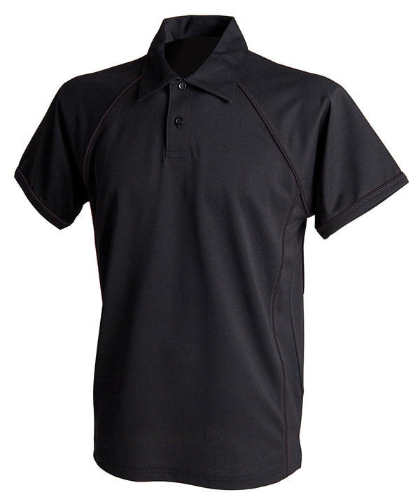Finden & Hales Piped Performance Polo - Black/Black†